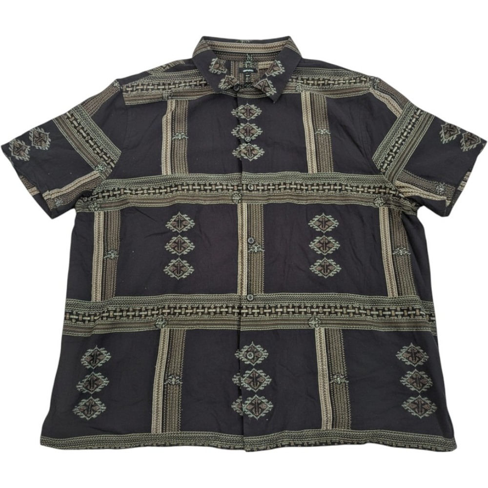Express Button Down Shirt Mens XL Black Southwestern Tribal Print Excellent